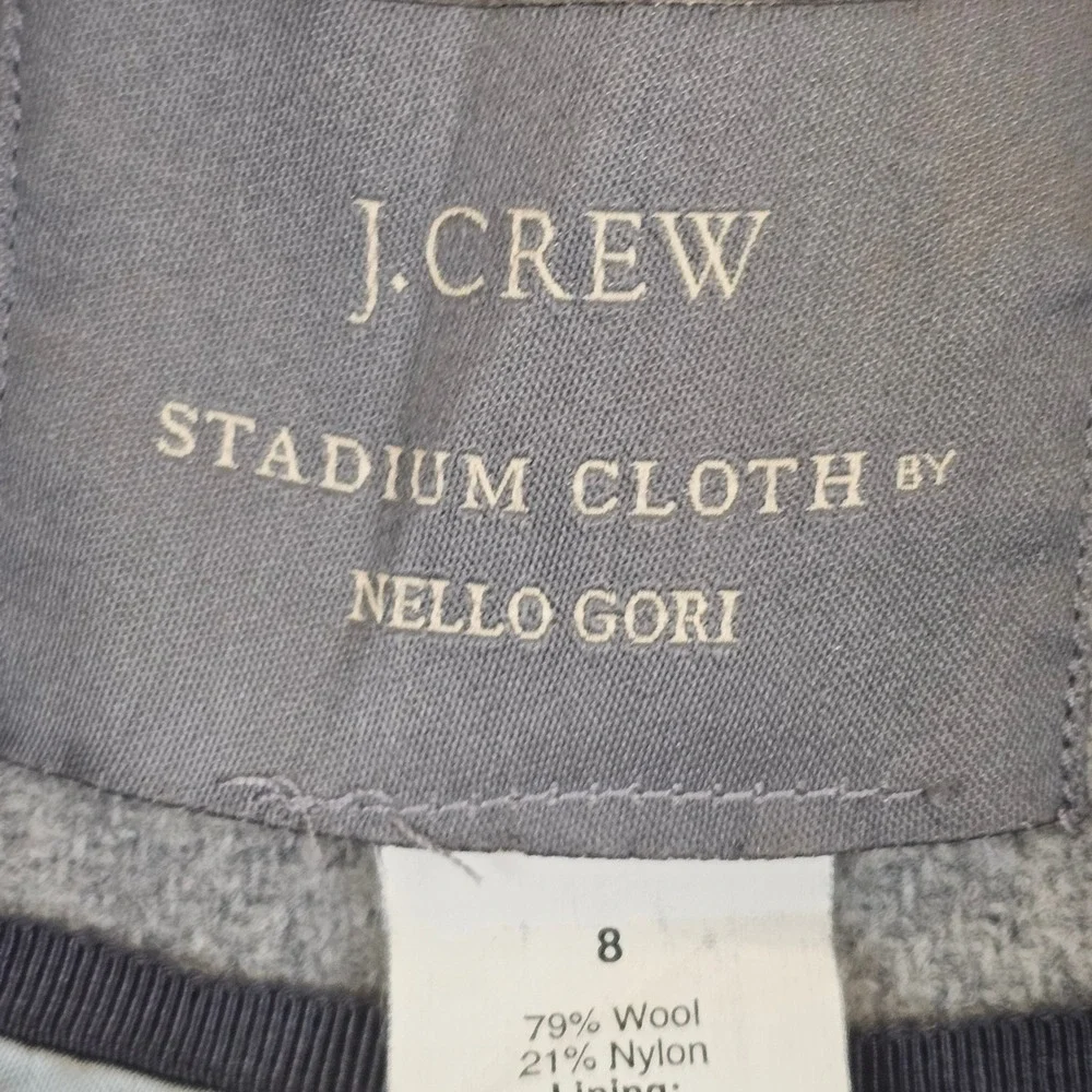 J.Crew Womens 8 Stadium Cloth Gray Wool Coat Nello Gori Jacket Quiet Luxury City - Picture 5 of 16